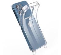 GEMSTRAP - Carcasa de silicona transparente para teléfono con 2 anillas, para uso con collar y cadena de joyería para móvil, modelo iPhone 15 Pro Max, accesorio para smartphone