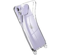 GEMSTRAP - Carcasa de silicona transparente para teléfono con 2 anillas, para uso con collar y cadena de joyería para móvil, modelo iPhone 16, accesorio para smartphone