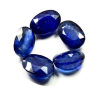 Gemsyogi 10X8 MM Tamaño 5 Unids Real Azul Zafiro Piedra Oval Facetada Piedra Preciosa Suelta Para Hacer Joyas