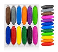 Gemtte Lápices de cera de maní a partir de 1 año para niños pequeños, 12 colores para niños pequeños, lápices de colores para bebés, no tóxicos, fáciles de sostener, lavables y seguros con forma de
