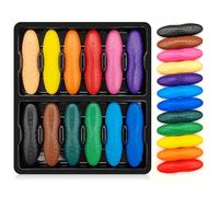 Gemtte Lápices de cera de maní a partir de 1 año para niños pequeños, 12 colores para niños pequeños, lápices de colores para bebés, no tóxicos, fáciles de sostener, lavables y seguros con forma de