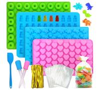 Gemtte Molde de silicona para caramelos, 9 unidades, con 2 pipetas, molde de silicona para caramelos, gelatina, chocolate