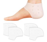 Gemtte Protector de talón de silicona, 2 pares de almohadillas de gel para talón, calcetines transpirables para fascitis plantar, dolor de talón, tendinitis de Aquiles, talones agrietados secos