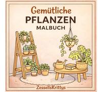 Gemütliche Pflanzen Momente - Malbuch für Erwachsene & Kinder: Zimmerpflanzen, Sukkulenten, Entspannung, Achtsamkeit & Anti-Stress | Cozy Plants Coloring Book | Teil 1