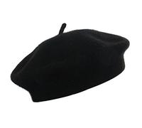 GEMVIE Boina de Lana Gorro Francés clásico Artista de Las Mujeres Boina Sombrero Artista Parisino Moderno Pintor Sombrero (Negro)
