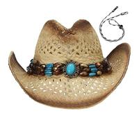 GEMVIE Sombrero de Paja Panamá para Mujer, Vaquero de Ala Ancha, Enrollable para Playa y Sol