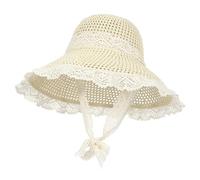 GEMVIE Sombrero de Paja para Mujeres Plegable Sombrero de Paja Floppy ala Ancha Sombrero de Playa de Verano Sombrero de Sol al Aire Libre Beige-1, 56-58