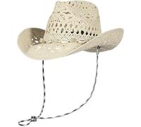 GEMVIE Sombrero de Vaquero Occidental Tejido a Mano Sombrero de Sol de Paja de Panamá para Mujeres y Hombres