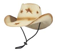 GEMVIE - Sombrero Vaquero Western - Sombrero de Pajita Unisex - Sol Plegable antirayos UV Ancho clásico, Sombrero de Paja con gradiente de Colores:Caqui+Beige, 56/58 cm
