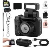 Gen.2 Mini Retro Keychain Camera - Pocket-Sized Fun with Vintage Flair, Mini Keychain Camera with 90-Degree Flip Flash and Multiple Filters, 1.44 Inch 1080p HD Screen Small Cameras (32G,Black)