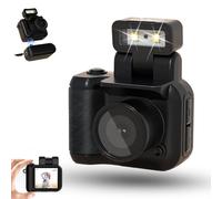 Gen.2 Mini Retro Keychain Camera - Pocket-Sized Fun with Vintage Flair, Portable Point Mini Camera with 6 Filters, Built-In Flash, Perfect For Travel (Black,64G)