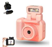 Gen.2 Mini Retro Keychain Camera - Pocket-Sized Fun with Vintage Flair, Portable Point Mini Camera with 6 Filters, Built-In Flash, Perfect For Travel (Pink,128G)