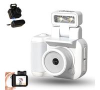 Gen.2 Mini Retro Keychain Camera - Pocket-Sized Fun with Vintage Flair, Portable Point Mini Camera with 6 Filters, Built-In Flash, Perfect For Travel (White,64G)