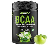 GEN GERMAN ELITE NUTRITION Advanced BCAA en Polvo - 450 g - BCAA 2:1:1 | Con Taurina y Glutamina - Sabor Manzana - 13.500 mg de Aminoácidos - Solubilidad Instantánea - Vegano - 30 Porciones