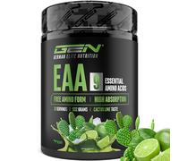 GEN GERMAN ELITE NUTRITION EAA en Polvo - 532 g - 9 Aminoácidos Esenciales | Sabor Cactus Lime - Fórmula Human Code - Incl. Histidina y BCAA - 10 g de EAA por Porción - Vegano