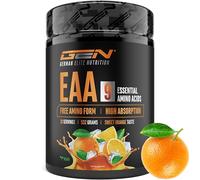 GEN GERMAN ELITE NUTRITION EAA en Polvo - 532 g - 9 Aminoácidos Esenciales | Sabor Sweet Orange - Fórmula Human Code - Incl. Histidina y BCAA - 10 g de EAA por Porción - Vegano