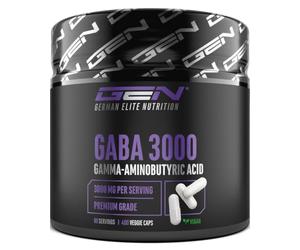 GEN GERMAN ELITE NUTRITION GABA 3000-400 Cápsulas - Alta dosis | 3000 mg por Dosis Diaria - Ácido Gamma-Aminobutírico Puro - Fermentación Premium - Vegano