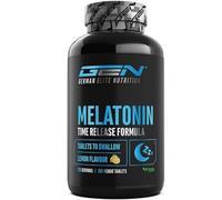 GEN GERMAN ELITE NUTRITION Melatonina Time Release - 365 Pastillas | Sabor Limón - Liberación Retardada gracias a Sepismart® SR - 0,5mg por Porción - Comprimidos para Chupar, Alta Pureza, Vegano