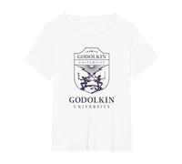 Gen V Godolkin University Purple School Seal TV Show Camiseta, Mujer Tallas Grandes, Blanco, 2XL Grande
