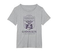 Gen V Godolkin University Purple School Seal TV Show Camiseta, Mujer Tallas Grandes, Gris Jaspeado, 5XL Grande