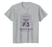 Gen V Godolkin University Purple School Seal TV Show Camiseta, Niños, Gris Jaspeado, 12 años