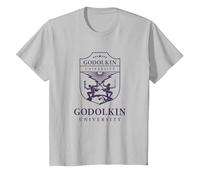 Gen V Godolkin University Purple School Seal TV Show Camiseta, Niños, Plata, 4 años