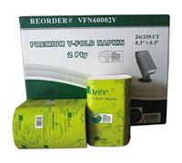 GEN VFN60002V - Servilleta dispensadora plegable en V premium, pulpa de caña de azúcar, 6.5 x 8.3, 250/paquete, 24 unidades/ctn