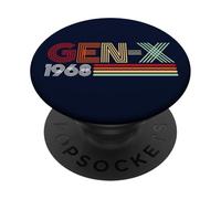 Gen X 1968 Retro Generation xer Vintage Text Style PopSockets PopGrip Adhesivo