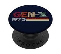 Gen X 1975 Retro Generation xer Vintage Text Style PopSockets PopGrip Adhesivo