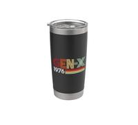 Gen X 1976 Retro Generation Xer Vintage Text Style Vaso térmico de acero inoxidable de doble pared
