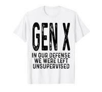 Gen X En Nuestra Defensa Nos quedamos sin supervisión Funny Gen X Camiseta gráfica económica