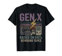 Gen X Raised on Grit & Rewound Cintas Retro Nostalgia Camiseta