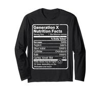 Gen X tee The Feral Generation Información nutricional Funny GenXer Manga Larga