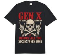 Gen X The Badass Generation Before Sissies were Born Skull Comfort Colors Adult Heavyweight T-Shirt