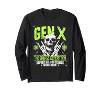 Gen X The Badass Generation Esqueleto Punk Rock Manga Larga