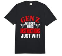 Gen Z No Necesitamos Instrucciones Solo WiFi Divertido Minimalista Comfort Colors Adult Heavyweight T-Shirt