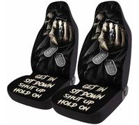 GENANY You'Re Next - 2 Fundas de Asiento Delantero de Coche con Personajes de película de Terror, para camión, sedán, SUV, Fundas de Asiento duraderas, Transpirables, Accesorio Interior Protector