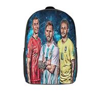 GENBAK Mochila Ronaldo VS Messi Mochila Escolar 3D Jugador de fútbol Mochila Escolar Mochila Escolar Para Niños Mochilas Escolares Mochila De Moda Con Bolsas De Libros De Bolsillo 17pulgada