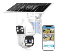 GENBOLT 2.5K AOV WiFi Solar Cámara Vigilancia Exterior Inalámbrica, Grabación 24/7 3MP+3MP Cámara IP Seguridad Exterior con Detección de IA de 90 Pies Batería 15600mAh 8W, CCTV Cámaras Seguridad