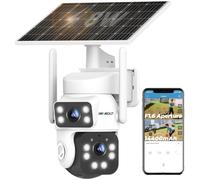 GENBOLT 2K WiFi Solar Cámara Vigilancia Exterior Inalámbrica, AOV Grabación 24/7 3MP+3MP Cámara IP Seguridad Exterior con Detección de IA Batería 14400mAh 8W, CCTV Cámaras Seguridad WiFi 2.4&5GHz