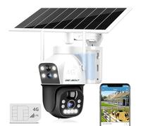 GENBOLT 4G AOV Solar Cámara Vigilancia Exterior Inalámbrica, Grabación 24/7 3MP+3MP Cámara IP Seguridad Exterior con Detección de IA de Tarjeta SIM Batería 15600mAh 8W, CCTV Cámaras Seguridad