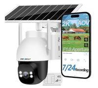 GENBOLT 4G LTE Camara Vigilancia Exterior Solar Sin WiFi, 24/7 Grabación AOV, 15600mAh Batería 8W Panel Solar,2K Camara Vigilancia Sim, Apertura F1.0, Visión Nocturna a Todo Color, Detección IA 25M