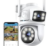 GENBOLT Camara Vigilancia WiFi Exterior 2,4/5GHz con Doble Lente, CCTV Camara Vigilancia Domicilio WiFi del Hogar, PTZ Cámara IP con la Noche de Color, Seguimiento Automático de Detección Humanoide