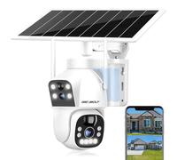 GENBOLT WiFi Solar Cámara Vigilancia Exterior Inalámbrica, CCTV Cámara IP Seguridad Exterior Batería 15600mAh 8W, Outdoor Cámaras Seguridad Sin Cable Nocturna Color, Detección PIR