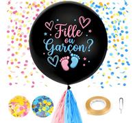 Gender Reveal - Balón para niña o niño, 36 pulgadas, bola de género reveal y confeti para baby shower, revelación de sexo