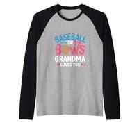 Gender Reveal béisbol o Lazos la Abuela te Quiere Camiseta Manga Raglan