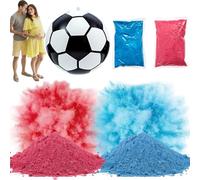 Gender Reveal Fútbol con Polvo, Suministros de Fiesta de Género Reveal, Sexo Bebé Polvo Pelota de Pie Reveal Explota Polvo Azul o Rosa para Niños o Niñas
