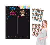 Gender Reveal Juego de Mesa, Juego de Fotos de Género para Niño o Niña, Kit de Suministros para con Juegos de Decoración, Incluye Pegatinas para el Voto de Boy Girl