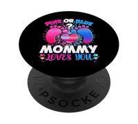Gender Reveal Mommy Team Rosa o Azul Qué Piensas PopSockets PopGrip Adhesivo