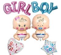 Gender Reveal Party Decoration 6 Stück Boy or Girl Willkommenmens Baby Form Folie ballon Junge Mädchen Aluminiumballon Deko für Hochzeit Anunciung einer Schwangerschaft